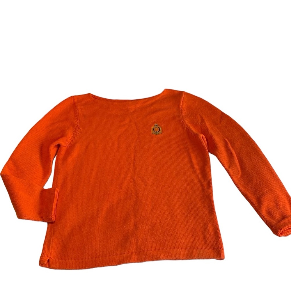 Vintage Lauren Ralph Lauren Cable-knit Orange Sweater
